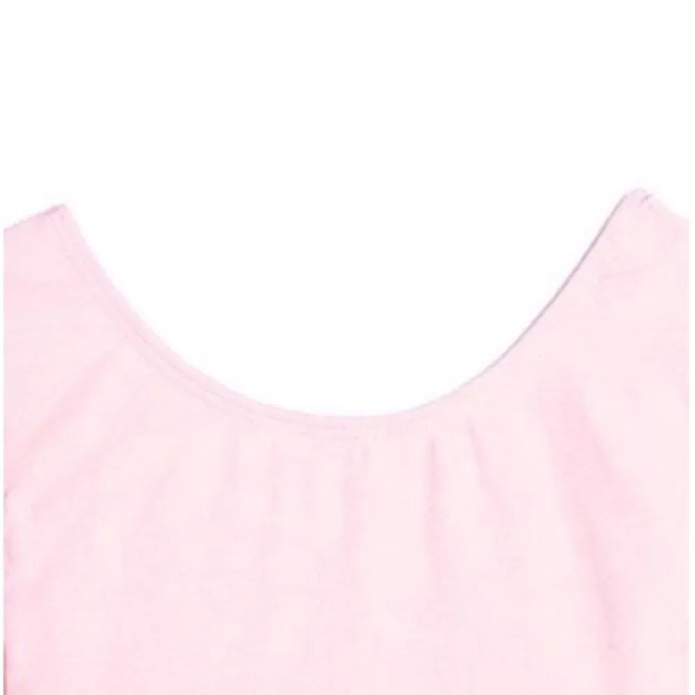 Danskin Childs Long Sleeve Leotard Petal Pink Scoop Neck Bodysuit Class Large